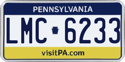 PA license plate LMC6233