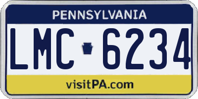 PA license plate LMC6234