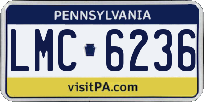 PA license plate LMC6236