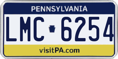 PA license plate LMC6254