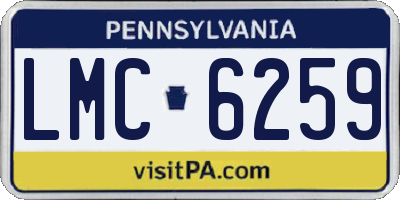 PA license plate LMC6259