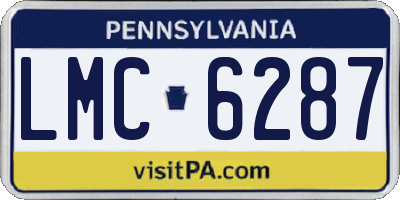 PA license plate LMC6287