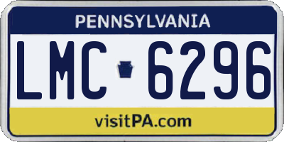 PA license plate LMC6296