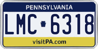 PA license plate LMC6318