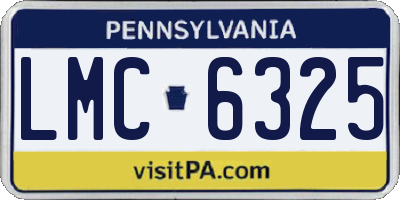PA license plate LMC6325