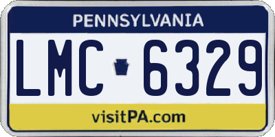 PA license plate LMC6329