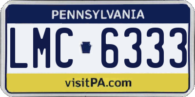 PA license plate LMC6333