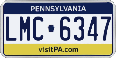 PA license plate LMC6347