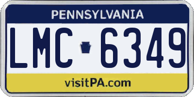 PA license plate LMC6349