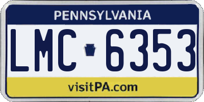 PA license plate LMC6353