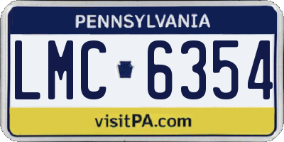 PA license plate LMC6354