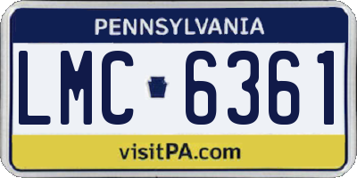 PA license plate LMC6361