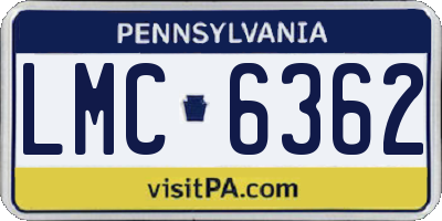 PA license plate LMC6362