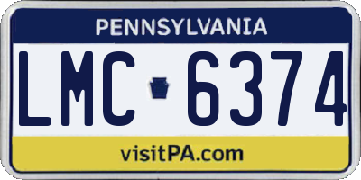 PA license plate LMC6374