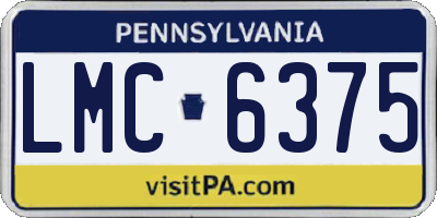 PA license plate LMC6375