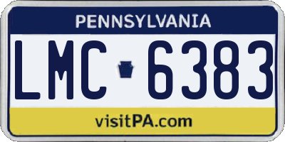 PA license plate LMC6383