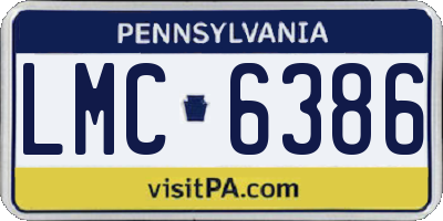 PA license plate LMC6386