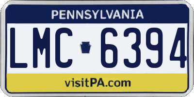 PA license plate LMC6394
