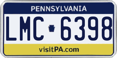 PA license plate LMC6398