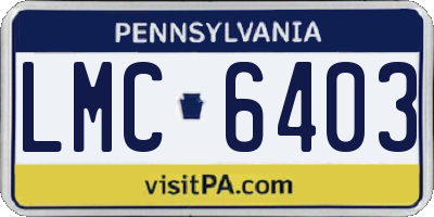 PA license plate LMC6403