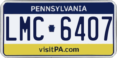 PA license plate LMC6407