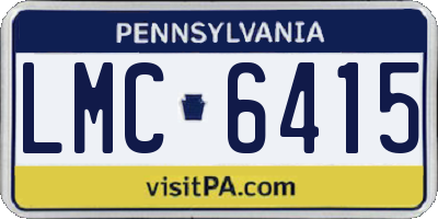 PA license plate LMC6415