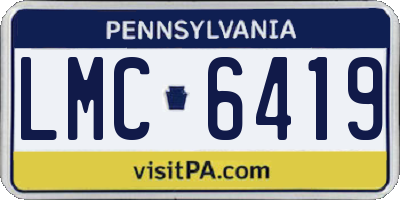 PA license plate LMC6419