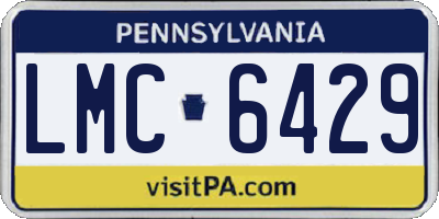PA license plate LMC6429