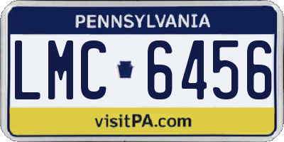 PA license plate LMC6456