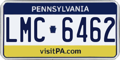 PA license plate LMC6462