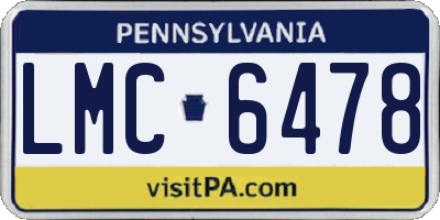 PA license plate LMC6478