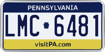 PA license plate LMC6481