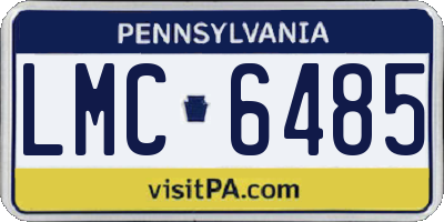 PA license plate LMC6485
