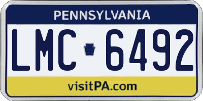PA license plate LMC6492