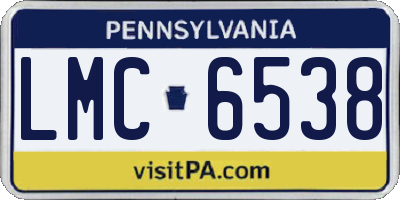 PA license plate LMC6538