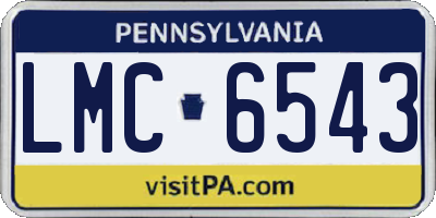 PA license plate LMC6543