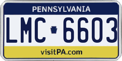 PA license plate LMC6603