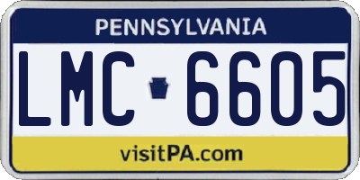 PA license plate LMC6605