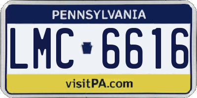 PA license plate LMC6616
