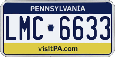 PA license plate LMC6633