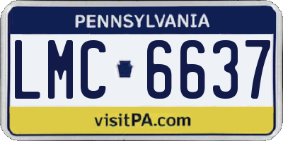 PA license plate LMC6637