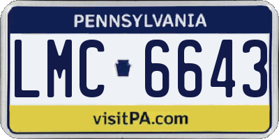 PA license plate LMC6643