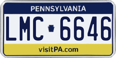 PA license plate LMC6646