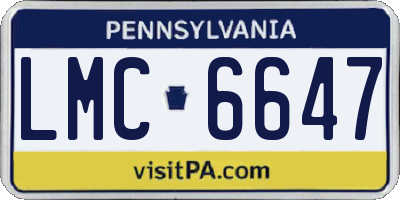 PA license plate LMC6647