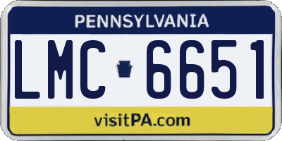 PA license plate LMC6651