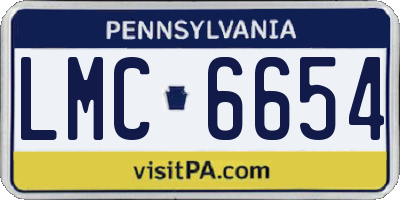 PA license plate LMC6654