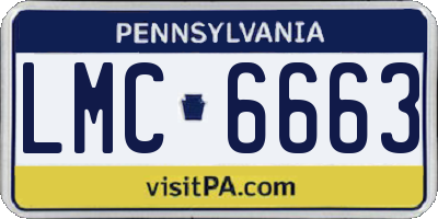 PA license plate LMC6663