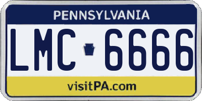 PA license plate LMC6666