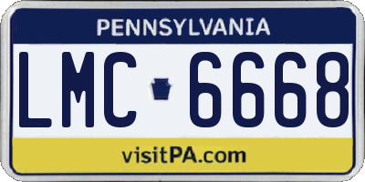 PA license plate LMC6668