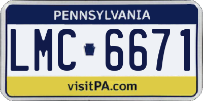 PA license plate LMC6671